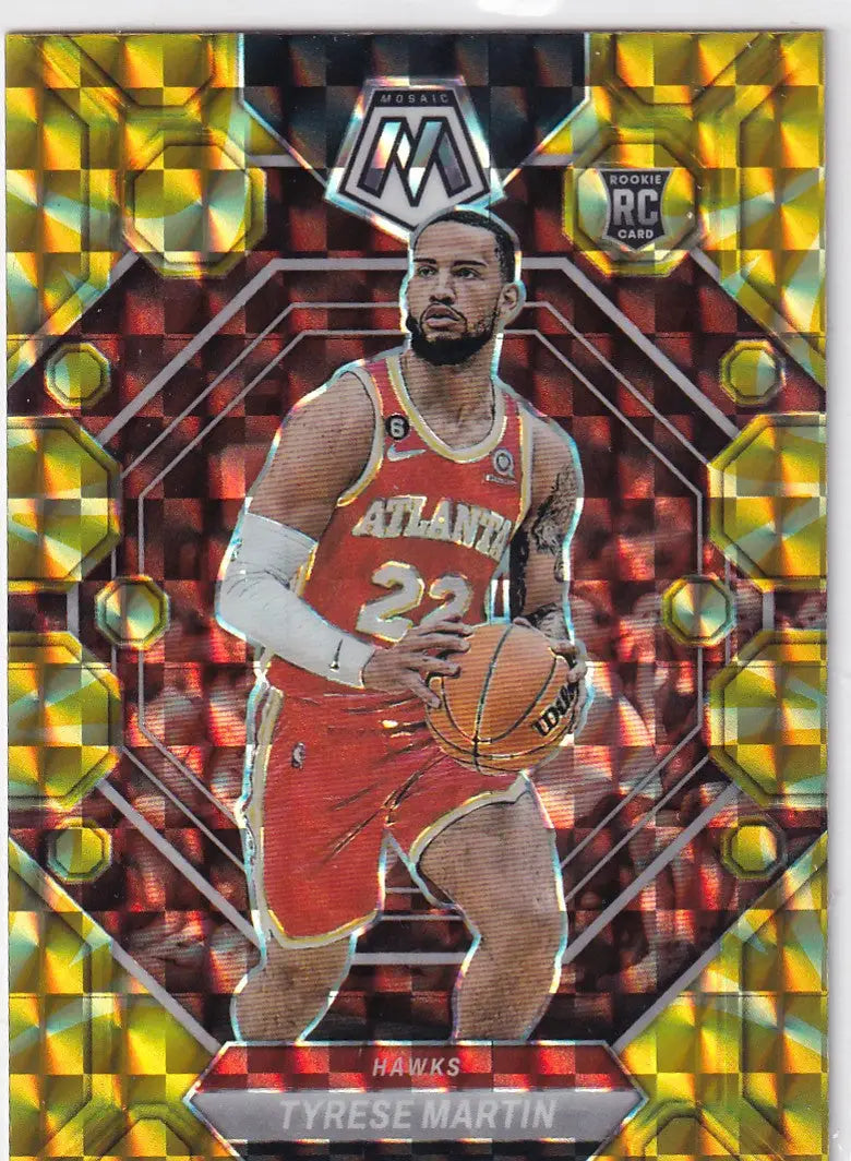2022-23 MOSAIC #214 TYRESE MARTIN YELLOW REACTIVE- ATLANTA HAWKS - Basketball Card Single
