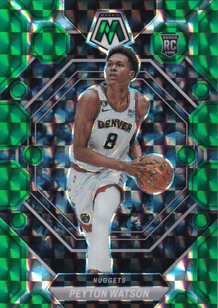 2022-23 MOSAIC #221 PEYTON WATSON GREEN REACTIVE- DENVER NUGGETS