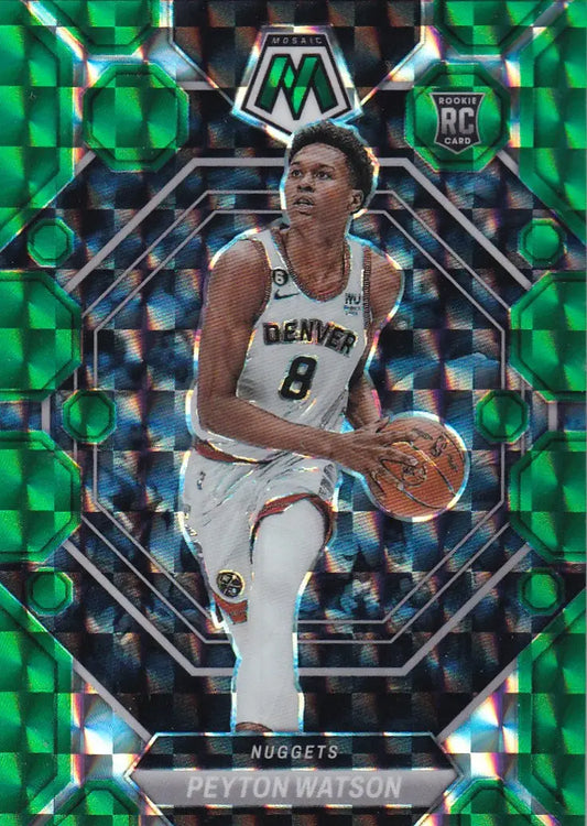 2022-23 MOSAIC #221 PEYTON WATSON GREEN REACTIVE- DENVER NUGGETS