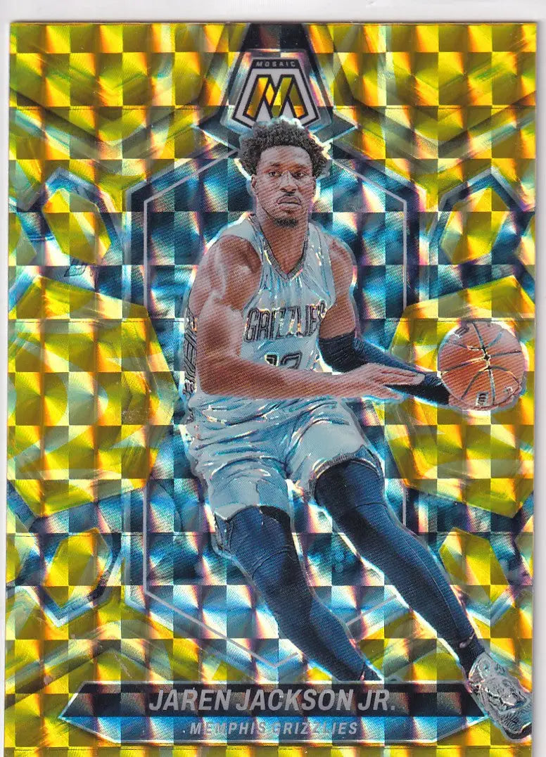 2022-23 MOSAIC #93 JAREN JACKSON JR YELLOW REACTIVE- MEMPHIS GRIZZLIES - Basketball Card Single