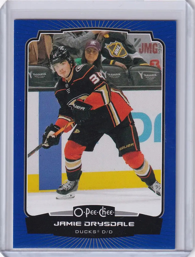Hockey trading card of Jamie Drysdale from Anaheim Ducks in OPC Hockey Blue series