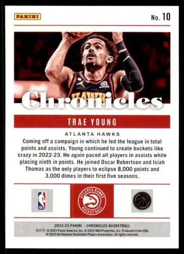 Trae Young basketball card from Panini Chronicles with original gloss in hawks collectibles