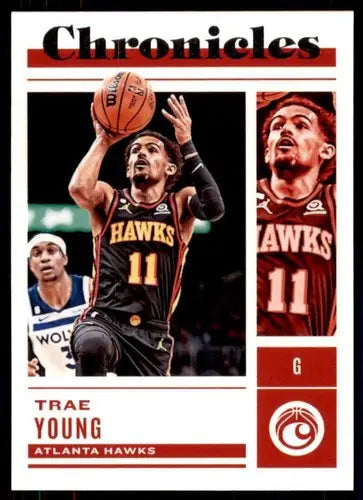 Trae Young basketball card from Panini Chronicles with original gloss in Hawks souvenir