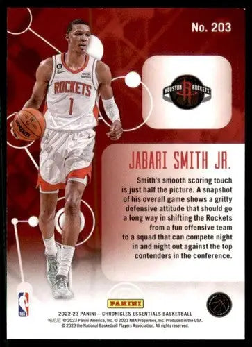 Original gloss Panini Chronicles Jabari Smith Jr. basketball card for Rockets collectors