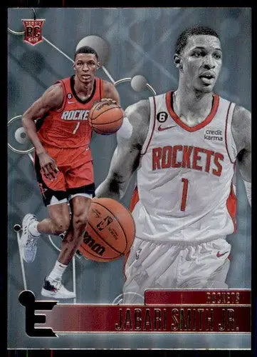 Original gloss of Jabari Smith Jr. basketball card from Panini Chronicles Rockets series