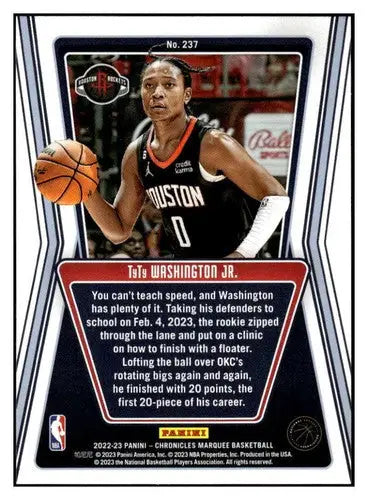 Original gloss Panini Chronicles TyTy Washington Jr. basketball card display