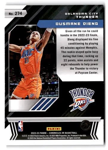 Original gloss Panini Chronicles Ousmane Dieng basketball card from 2022-23 Thunder XR
