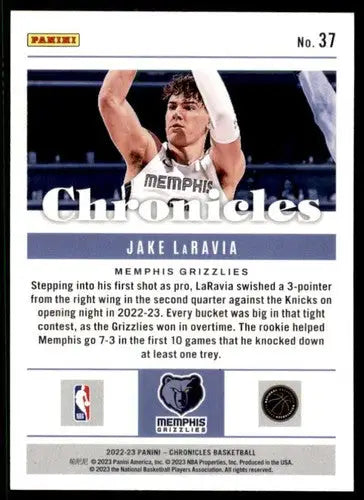 2022-23 Panini Chronicles #37 Jake LaRavia NM-MT Grizzlies Chronicles ID:73774 - Basketball Card Single
