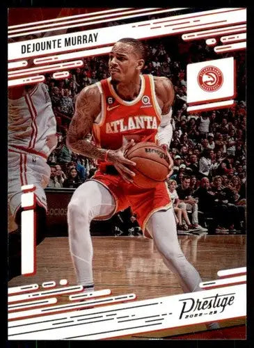 2022-23 Panini Chronicles Dejounte Murray basketball card with original gloss Hawks Prestige