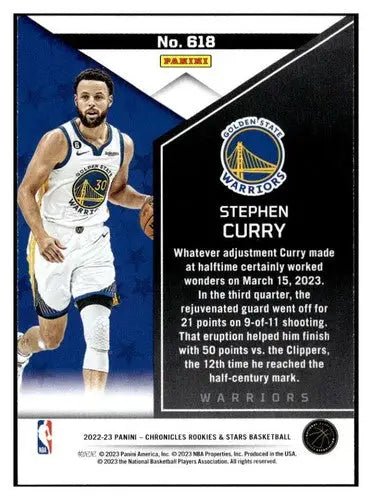Panini Chronicles Stephen Curry basketball card with original gloss from 2022-23 collection