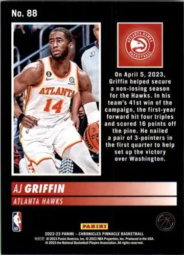 2022-23 Panini Chronicles #88 AJ Griffin NM-MT Hawks Pinnacle ID:73788 - Basketball Card Single