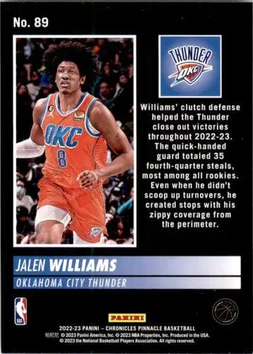Original gloss Panini Chronicles Jalen Williams basketball card from 2022-23 Thunder series