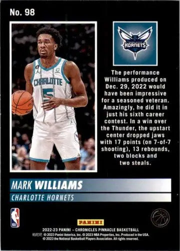 Panini Chronicles Mark Williams basketball card with original gloss from 2022-23 Hornets series