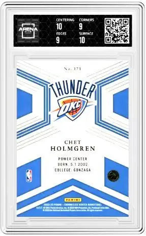 2022-23 Panini Chronicles Chet Holmgren #171 Vertex Basketball Arena Club 9.5 - Basketball Card Single