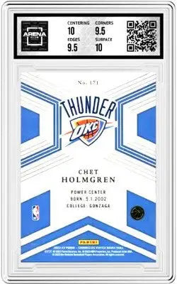 Graded Chet Holmgren Oklahoma City Thunder basketball card from Panini Chronicles series