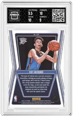 Graded Panini Chronicles Chet Holmgren basketball trading card featuring Arena Club design
