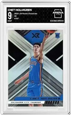 Graded Chet Holmgren 2022-23 Panini Chronicles XR basketball card in Arena Club 9