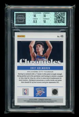 2022-23 Panini Chronicles Chet Holmgren #49 RC Basketball Arena Club 10 - Basketball Card Single