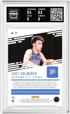 Basketball trading card of Chet Holmgren from Chronicles Chet Holgrem graded 9.5