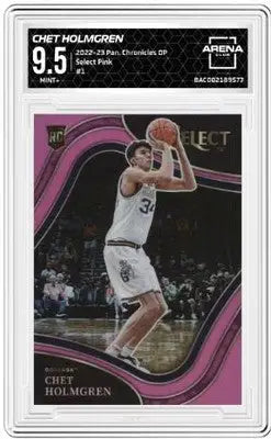 Graded Chronicles DP Chet Holmgren Pink RC Arena basketball trading card 9.5