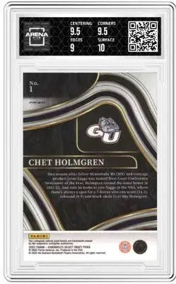 Graded Chet Holmgren Chronicles DP Pink RC Arena basketball trading card