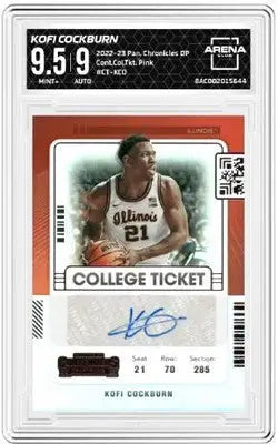 Graded Panini Chronicles Kofi Cockburn Pink Auto basketball trading card