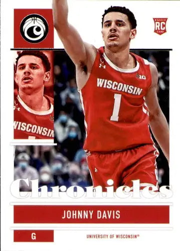 Johnny Davis rookie card from Panini Chronicles Draft Picks series with original gloss
