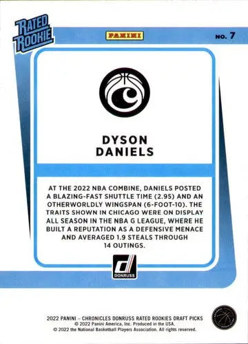 Original gloss Dyson Daniels basketball card from Panini Chronicles Draft Picks Donruss