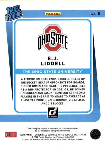 2022-23 Panini Chronicles Draft Picks Donruss Rated Rookies #8 E.J. Lid ID:46700 - Basketball Card Single
