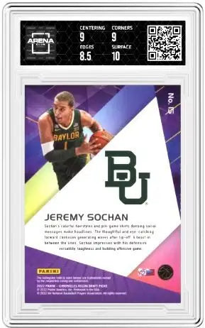 2022-23 Panini Chronicles Draft Picks Jeremy Sochan #15 Recon Pink Arena Club 9