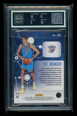 2022-23 Panini Chronicles Essentials Pink Chet Holmgren #202 RC Arena Club 9.5 - Basketball Card Single