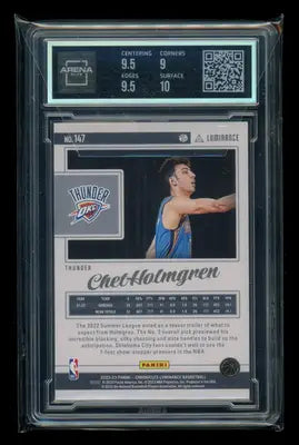 2022-23 Panini Chronicles Luminance Chet Holmgren #147 RC Arena Club 9.5 - Basketball Card Single