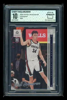 2022-23 Panini Chronicles Luminance Chet Holmgren #26 RC Arena Club 10 - Basketball Card Single