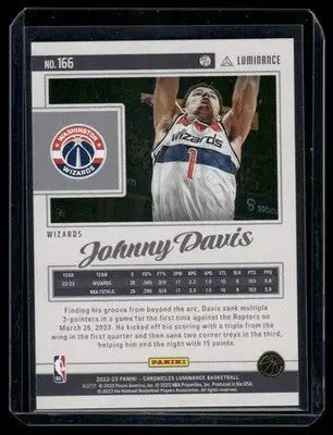 2022-23 Panini Chronicles Luminance Johnny Davis #166 Basketball - Basketball Card Single