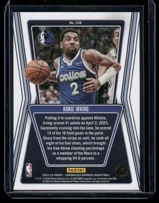 2022-23 Panini Chronicles Marquee Kyrie Irving #258 Basketball - Basketball Card Single