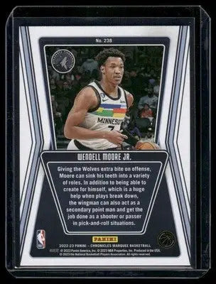 2022-23 Panini Chronicles Marquee Wendell Moore Jr. #238 RC Basketball - Basketball Card Single