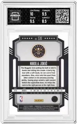 Graded Nikola Jokic basketball trading card from Chronicles Nikola Jokic series in Arena Club style