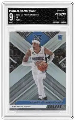 Graded basketball trading card featuring Paolo Banchero from 2022-23 Panini Chronicles Paolo Banchero XR