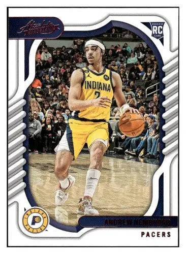 Andrew Nembhard basketball card from Panini Chronicles Pink 2022-23 Pacers Absolu