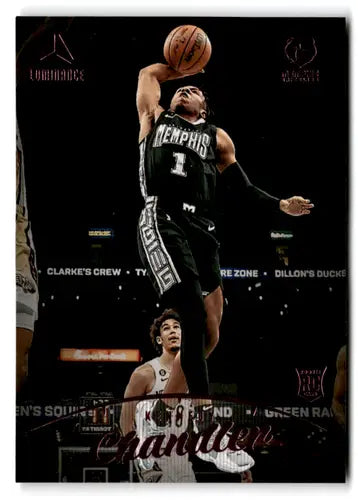 Basketball card featuring a player in mid-air with basketball from Panini Chronicles Pink