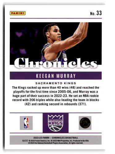 2022-23 Panini Chronicles Pink #33 Keegan Murray NM-MT Sac Kings Chroni ID:73815 - Basketball Card Single