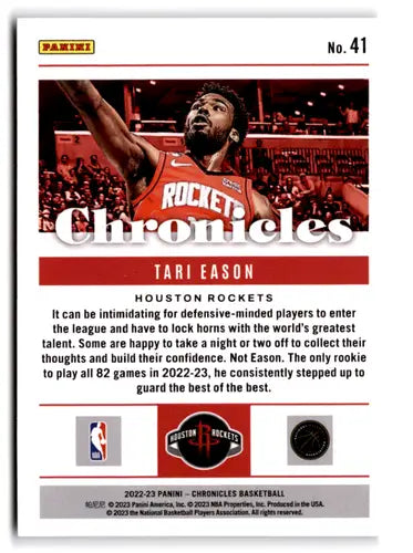 2022-23 Panini Chronicles Pink Tari Eason basketball card Rockets Chronicles Pink NM-MT