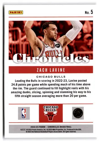 Zach LaVine basketball card from Panini Chronicles Pink 2022-23 top-grade collectible