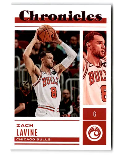Zach LaVine basketball card from Panini Chronicles Pink 2022-23 in original gloss style