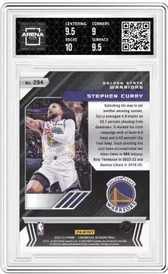 Graded Stephen Curry basketball trading card from 2022-23 Panini Chronicles series