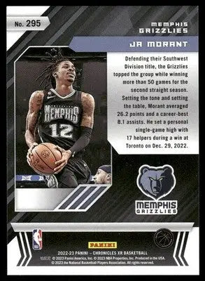 2022-23 Panini Chronicles XR Ja Morant #295 Basketball - Basketball Card Single