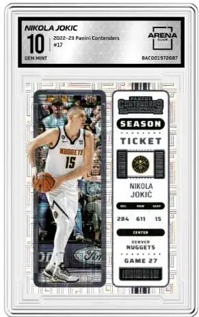 2022-23 Panini Contenders Nikola Jokić #17 Season Ticket Mojo Arena Club 10 - Basketball Card Single