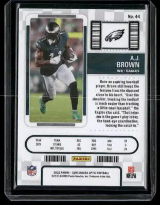 2022-23 Panini Contenders Optic A.J. Brown #44 Season Ticket Football - Football Card Single