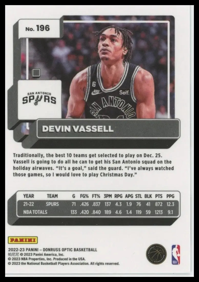 2022-23 Panini Donruss Optic - Devin Vassell #196