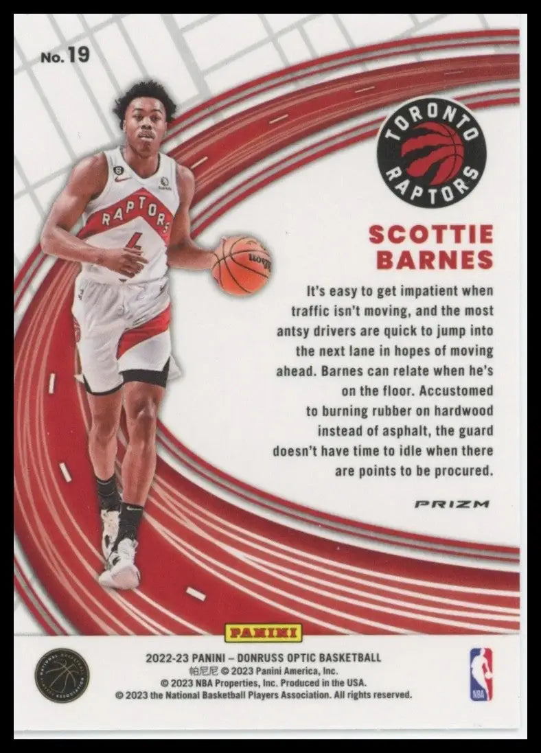 2022-23 Panini Donruss Optic - Express Lane Scottie Barnes #19 Purple Prizm - Basketball Card Single